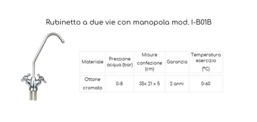 Rubinetto a 2 vie in ottone cromato con manopole - immagine 2