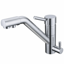 Rubinetto a 3 vie in ottone cromato mod. I-02A
