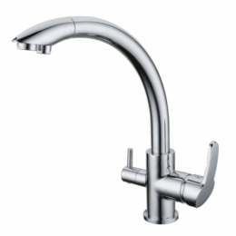 Rubinetto a 3 vie in ottone cromato mod. I-05A