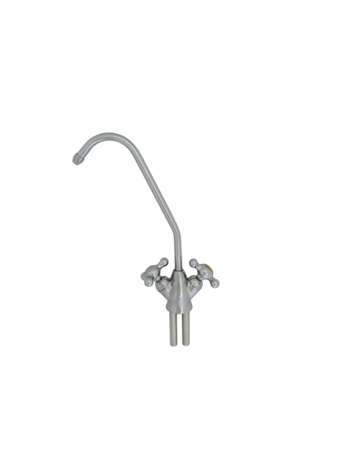 Rubinetto a 2 vie in ottone cromato con manopole